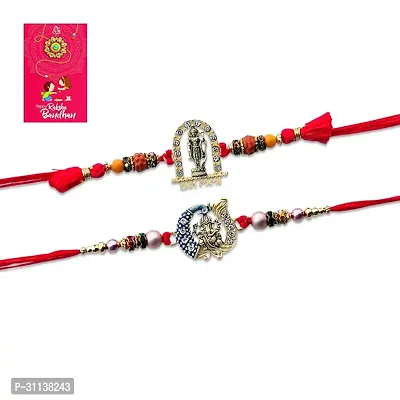 Designer Rakhi With Greeting Card - Pack Of 2