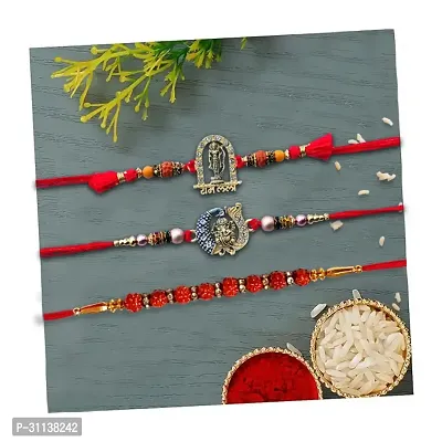 Designer Rakhi With Greeting Card - Pack Of 3