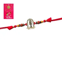 Designer Rakhi with Greeting Card And Ganesh Ji Idol- Pack of 1-thumb2