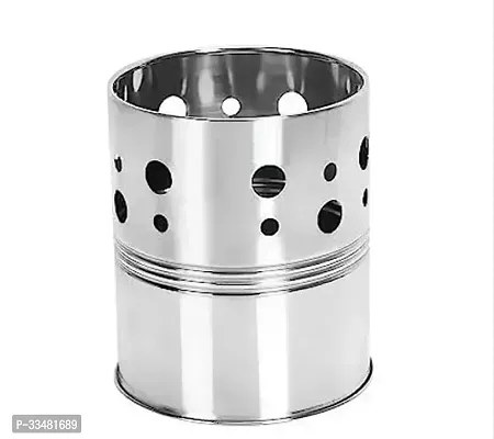 Stainless Steel Spoon Cutlery Pen Brush Holder Stand (Pattern May Vary)-thumb0