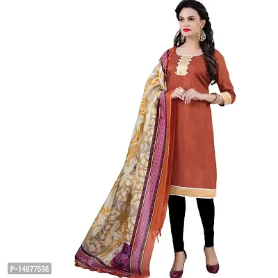 Giana Orange Brown and Black Bhagalpuri Chudidar Suit-thumb2