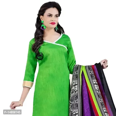 Giana LightGreen and Purple Bhagalpuri Chudidar Suit-thumb3