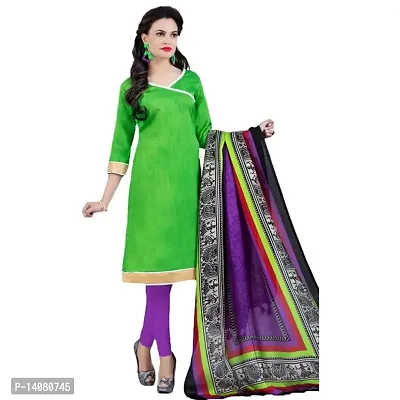 Giana LightGreen and Purple Bhagalpuri Chudidar Suit-thumb0