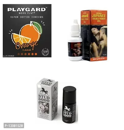 Orange  Flavour condom  + 15 ml Japanee oil + 15 ml Stud