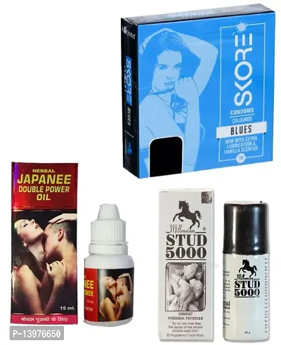 15 ML JAPANEE OIL + 15 ML STUD +SKORE BLUES FLAVOUR CONDOM