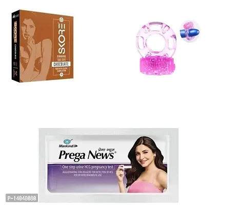 CHOCOLATE FLAVOUR CONDOM + VIBRATING RING + PREGA NEWS