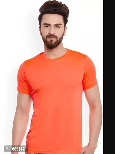 Stylish Fancy Polycotton Solid T-Shirts For Men-thumb0