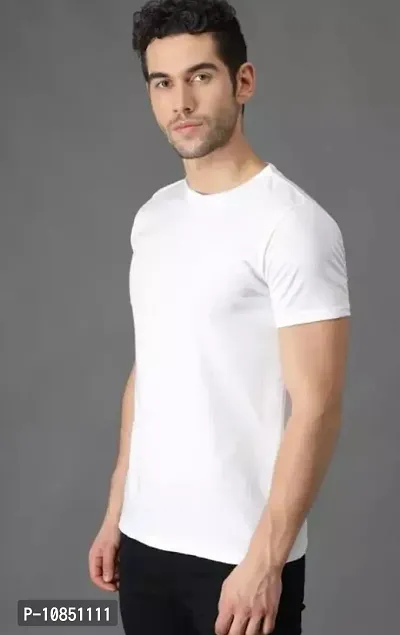 Stylish Fancy Polycotton Solid T-Shirts For Men-thumb0