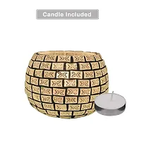 bianco T-Light Mosaic Candle Holder for Home Decoration Mosaic Glass, for Bedroom, Office, Living Room, Dining Table, Festive Lights Decoration (Pack of 4)-thumb3