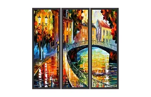 Go Hooked Digital Printed Framed Nature Wall Painting for Living Room, Bedroom, Office, Hotel, Dining Room, Bar etc. (Set of 3 Framed Paintings) (Size ? 6 x 18 Inch) (Frame Color ? Black).-thumb1