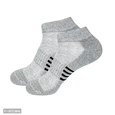 Go Hooked Men's Cotton Solid Ankle Socks, Free Size-Pack of 4 (Multicolored) 1 Pc Socks Organizer Free-thumb2