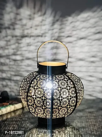 Go Hooked Decorative Metal Table Lamps for Home Decor Stylish Lamps Bedside Table Lamp for Bedroom, Living Room, Romantic Reading Room (Dark Brown, 12 Inch)-thumb2