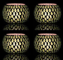Go Hooked T-Light Mosaic Candle Holder for Home Decoration Mosaic Glass, for Bedroom, Office, Living Room, Dining Table, Festive Lights Decoration (Pack of 4)-thumb1