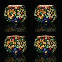 bianco T-Light Mosaic Candle Holder for Home Decoration Mosaic Glass, for Bedroom, Office, Living Room, Dining Table, Festive Lights Decoration (Pack of 4)-thumb4