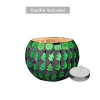 Go Hooked T-Light Mosaic Candle Holder for Home Decoration Mosaic Glass, for Bedroom, Office, Living Room, Dining Table, Festive Lights Decoration (Pack of 4)-thumb3
