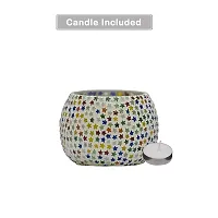 Go Hooked T-Light Mosaic Candle Holder for Home Decoration Mosaic Glass, for Bedroom, Office, Living Room, Dining Table, Festive Lights Decoration (Pack of 4)-thumb3