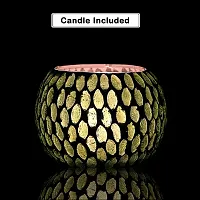 bianco T-Light Mosaic Candle Holder for Home Decoration Mosaic Glass, for Bedroom, Office, Living Room, Dining Table, Festive Lights Decoration (Pack of 4)-thumb2