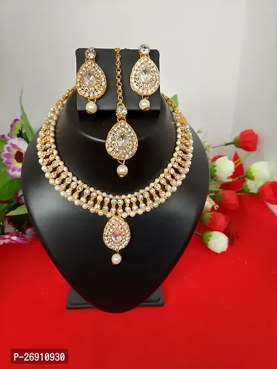 Stylish  Jewellery Set With Mangtika For Women-thumb0