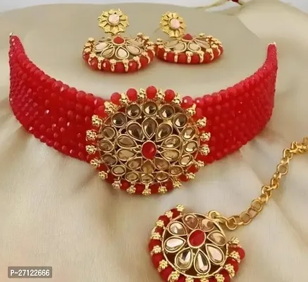 Stylish Alloy Jewellery Set With Mangtika For Women-thumb0