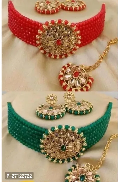 Stylish Alloy Jewellery Set With Mangtika For Women, Pack of 2-thumb0