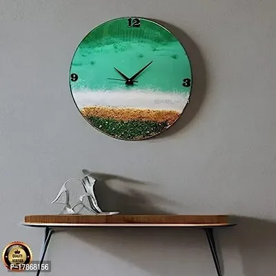 Designer Turquoise Marble Analog Wall Clock-thumb0