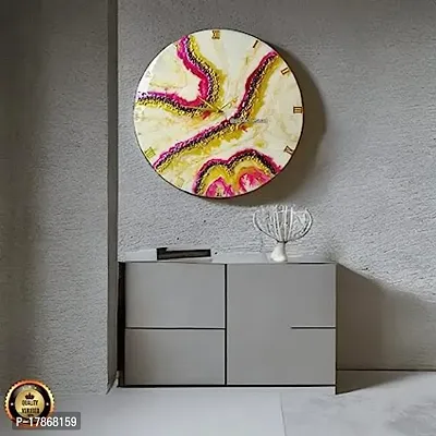 Designer Multicoloured Marble Analog Table Clock
