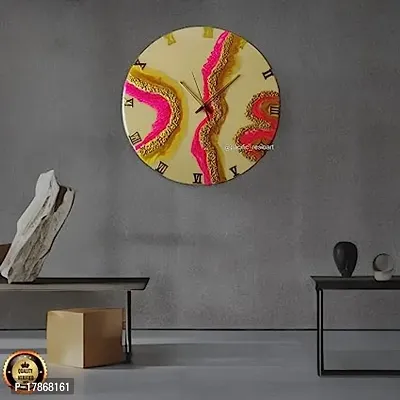 Designer Yellow Marble Analog Wall Clock-thumb0