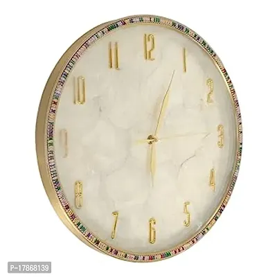 Designer White Marble Analog Wall Clock