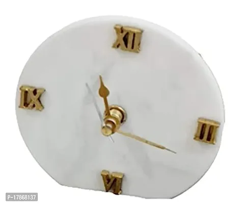 Designer White Marble Analog Wall Clock-thumb0