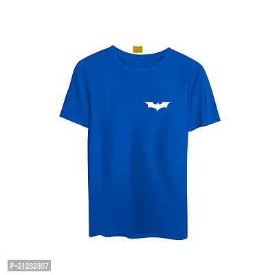 Stylish Blue Cotton Printed Round Neck Tees For Men