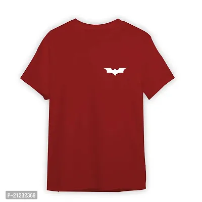 Stylish Red Cotton Printed Round Neck Tees For Men