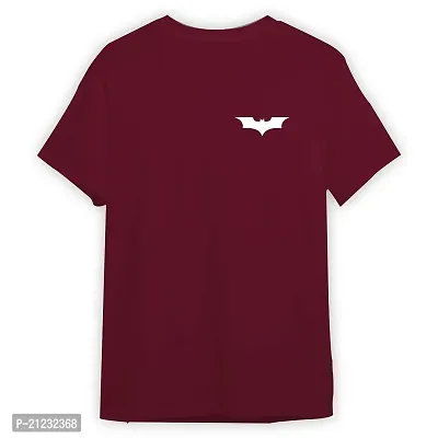 Stylish Maroon Cotton Printed Round Neck Tees For Men