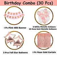 Happy Birthday Decoration For Girls- 30 Pcs| Rose Gold Birthday Decoration Kit| Birthday Balloons Decoration Items For Girls| Happy Birthday Decoration For Girl-thumb2