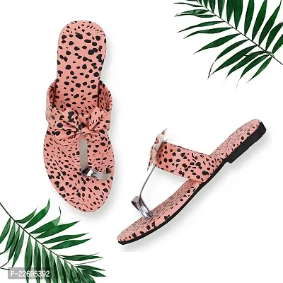 Spoiltbrat Presents  Peach Dot Printed Flat Sandal   For Women's  Easy To Wear Whole Day And Give Relax To Your Feet .-thumb3