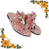 Spoiltbrat Presents  Peach Dot Printed Flat Sandal   For Women's  Easy To Wear Whole Day And Give Relax To Your Feet .-thumb1
