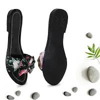 Spoiltbrat Presents Comfortable  Light Weight , Black Printed Knot Flat Sandal  For Women And Girls .-thumb3