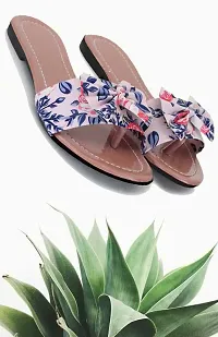 Spoiltbrat Presents Comfortable  Light Weight ,  Peach Printed Knot Flat Sandal  For Women And Girls .-thumb1