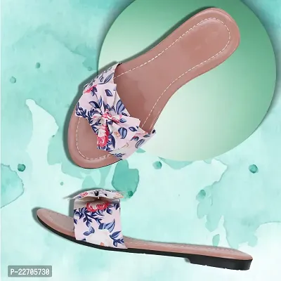 Spoiltbrat Presents Comfortable  Light Weight ,  Peach Printed Knot Flat Sandal  For Women And Girls .-thumb5