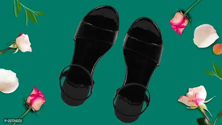 Spoiltbrat Presents Light Weight  Black Flat Sandal  For Women's . Comfortable To Wear Whole Day .-thumb0