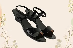 Spoiltbrat Presents Light Weight  Black Flat Sandal  For Women's . Comfortable To Wear Whole Day .-thumb3
