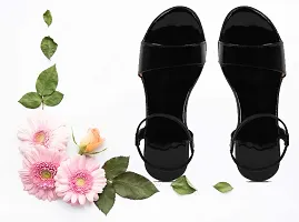 Spoiltbrat Presents Light Weight  Black Flat Sandal  For Women's . Comfortable To Wear Whole Day .-thumb1