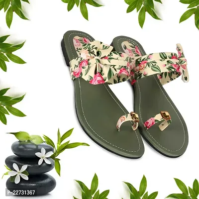 Spoiltbrat Presents  Green Tie Flat Sandal  For Women's . Comfortable To Wear Whole Day .-thumb0
