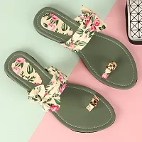 Spoiltbrat Presents  Green Tie Flat Sandal  For Women's . Comfortable To Wear Whole Day .-thumb4