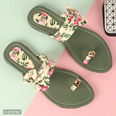 Spoiltbrat Presents  Green Tie Flat Sandal  For Women's . Comfortable To Wear Whole Day .-thumb5