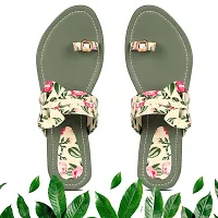 Spoiltbrat Presents  Green Tie Flat Sandal  For Women's . Comfortable To Wear Whole Day .-thumb1
