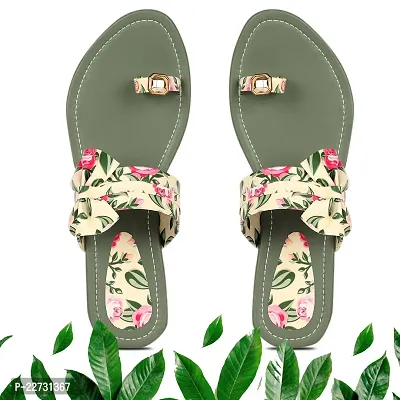 Spoiltbrat Presents  Green Tie Flat Sandal  For Women's . Comfortable To Wear Whole Day .-thumb2
