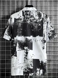 Reliable Black Polyester Blend Printed Short Sleeves Casual Shirts For Men-thumb1