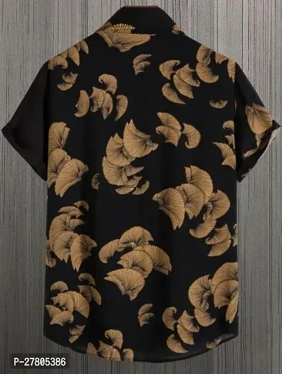 Reliable Black Cotton Blend Printed Short Sleeves Casual Shirts For Men-thumb2