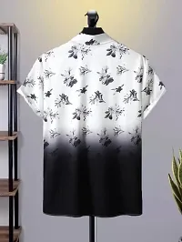 Reliable White Linen Blend Printed Short Sleeves Casual Shirts For Men-thumb1