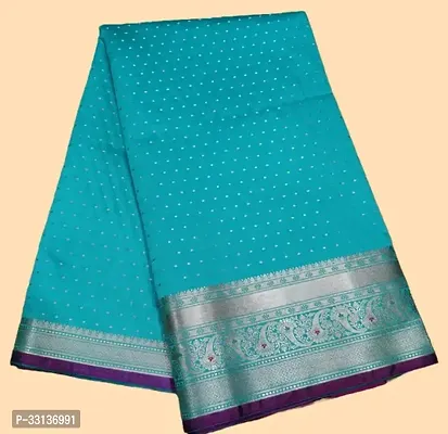 Stylish Art Silk Blue Zari Saree with Blouse piece